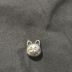 Pandora curious cat charm silver